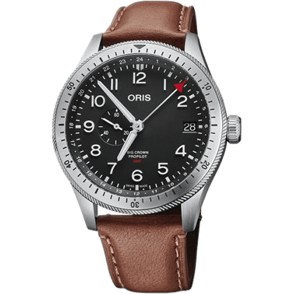 Big Crown ProPilot Timer GMT Stainless Steel / Black / Leather