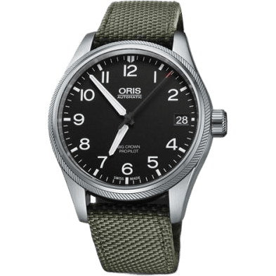 Big Crown ProPilot Big Date Stainless Steel / Black / Green Textile