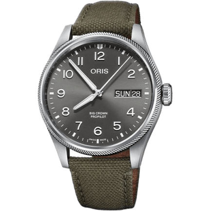 Big Crown ProPilot Big Day Date Stainless Steel / Grey / Fabric
