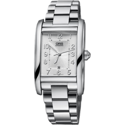 Rectangular Date 25 Stainless Steel / Silver - Arabic / Bracelet