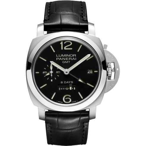 Luminor 1950 44 8 Days GMT Stainless Steel / Black