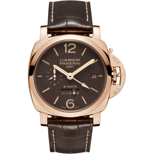 Luminor 1950 44 8 Days GMT Red Gold / Brown
