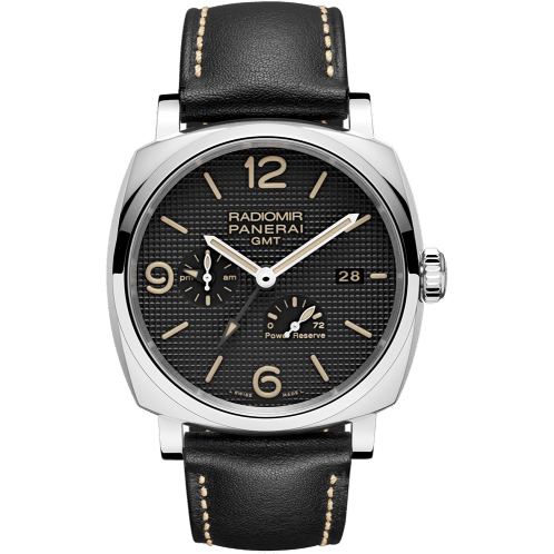 Radiomir 1940 45 3 Days GMT Power Reserve Automatic Stainless Steel / Black - Hobnail