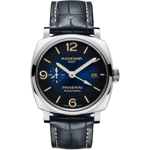 Radiomir 1940 44 3 Days Automatic GMT Stainless Steel / Blue / Mediterraneo
