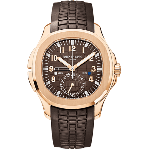Aquanaut Travel Time 5164 Rose Gold / Brown