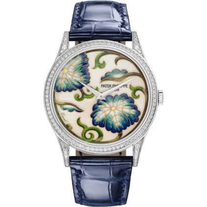 Calatrava 5077 White Gold / Japanese Floral Motifs