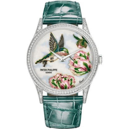 Calatrava 5077 White Gold / Diamond / Hummingbirds