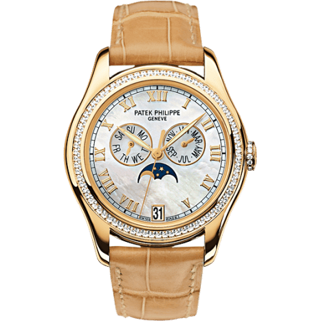 Annual Calendar 4936 Yellow Gold Diamond Mother of Pearl