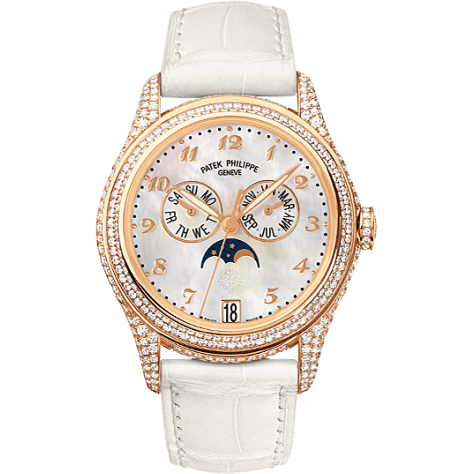 Annual Calendar 4937 Rose Gold Diamond White Mother of Pearl