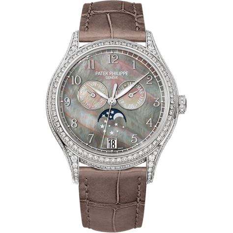 Annual Calendar 4948 White Gold Black Mother of Pearl