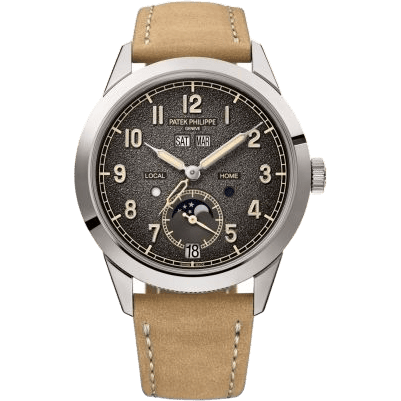 Calatrava Annual Calendar Travel Time White Gold / Charcoal