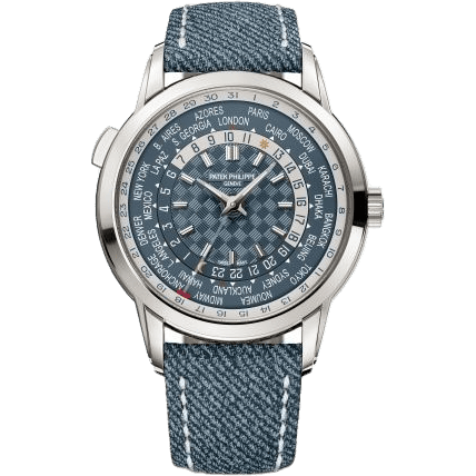 World Time Date 5330 White Gold / Blue