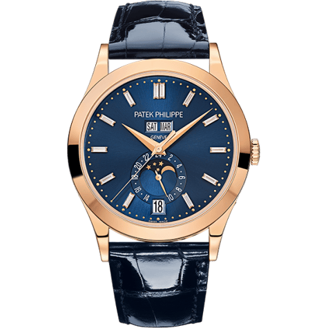 Annual Calendar 5396 Rose Gold / Blue / Baguette