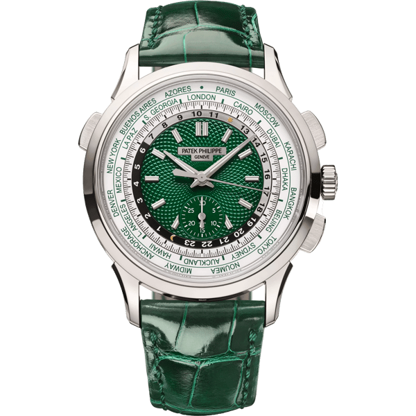 World Time Chronograph 5930 Platinum / Green