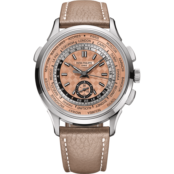 World Time Chronograph 5935 Stainless Steel / Salmon