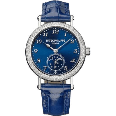 Moonphase 7121 White Gold - Diamond / Blue