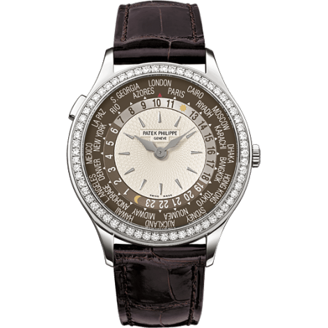 World Time 7130 White Gold / Brown
