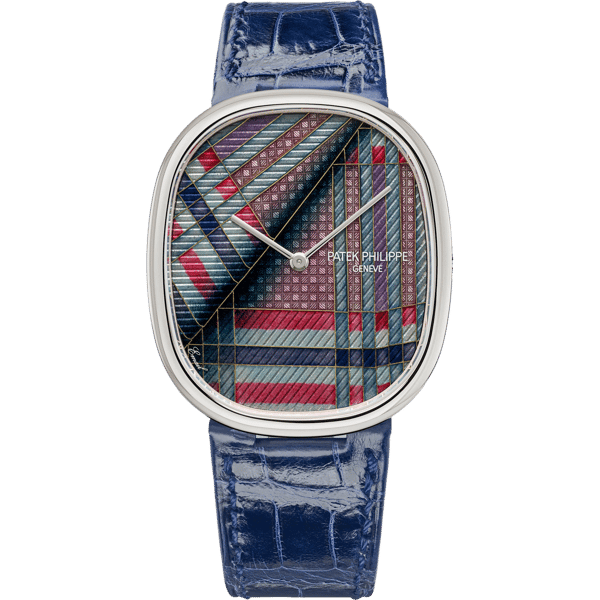 Golden Ellipse 5738 White Gold / Blue Tartan