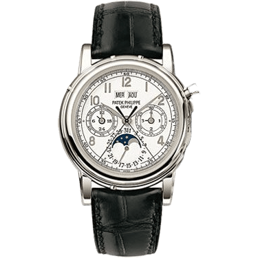 Perpetual Calendar Split Seconds Chronograph 5004 Platinum / White Arabic