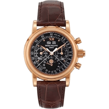 Perpetual Calendar Split Seconds Chronograph 5004 Rose Gold / Black Roman