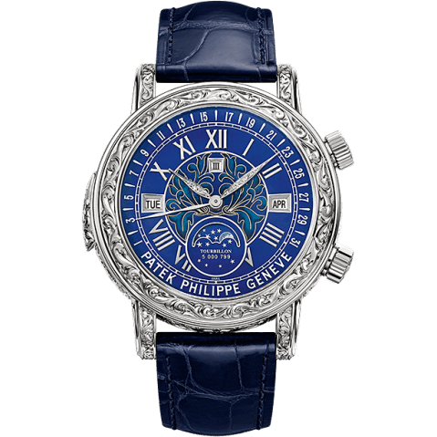 Sky Moon Tourbillon 6002 White Gold / Blue