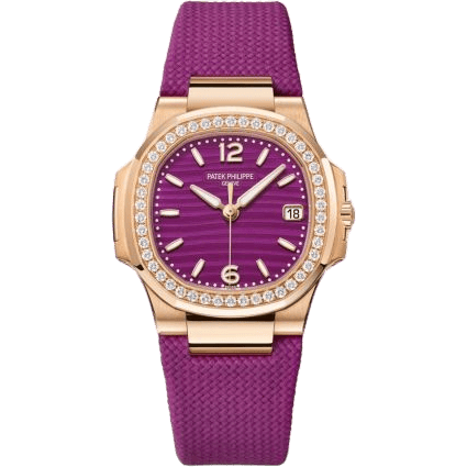 Nautilus 7010 Rose Gold - Diamond / Purple / Strap