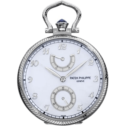 Pocket Watch Lepine Power Reserve White Gold / Horses