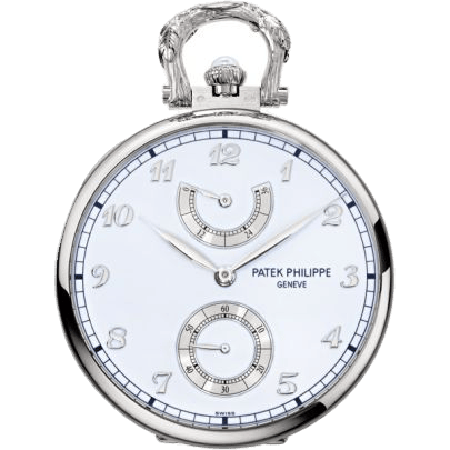Pocket Watch Lepine Power Reserve White Gold / Winter Owl