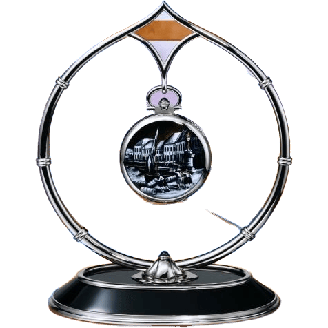 Pocket Watch Lepine White Gold / Old Port of Singapore