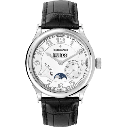 Paris Royal Moonphase Silver Numerals / Black Strap