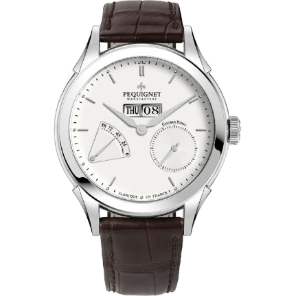 Rue Royale Day Date Stainless Steel / Silver / Brown Alligator