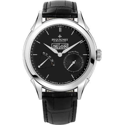 Rue Royale Day Date Stainless Steel / Black / Black Alligator