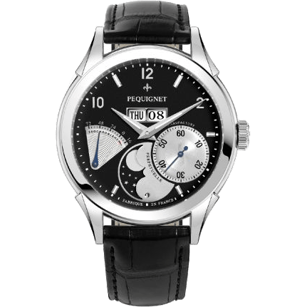 Rue Royale Moonphase Stainless Steel / Black Panda / Black Alligator