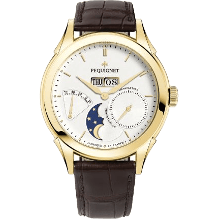 Rue Royale Moonphase Yellow Gold / Silver / Brown Alligator