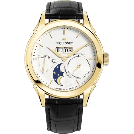 Rue Royale Moonphase Yellow Gold / Silver / Black Alligator