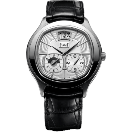 Emperador Coussin Dual Time Zone White Gold