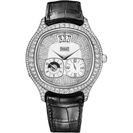 Emperador Coussin Dual Time Zone White Gold Diamond