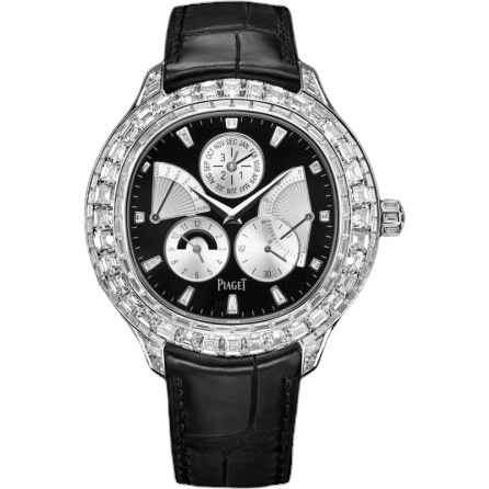 Emperador Coussin Perpetual Calendar White Gold Diamond Black