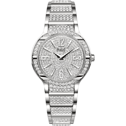 Polo 32 Quartz White Gold Full Diamond