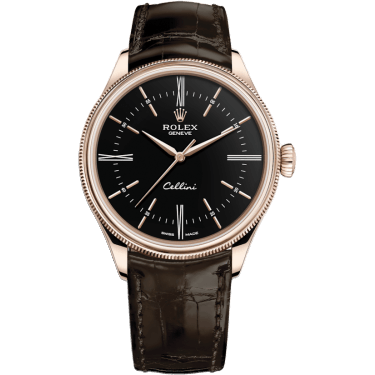 Cellini Time Everose / Black / Alligator Brown