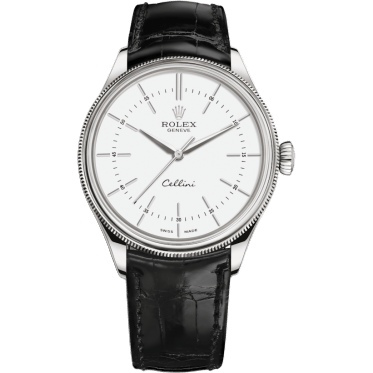 Cellini Time White Gold / White / Alligator Black