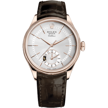 Cellini Dual Time Everose / Silver / Alligator Brown