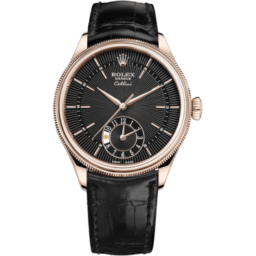 Cellini Dual Time Everose / Black / Alligator Black
