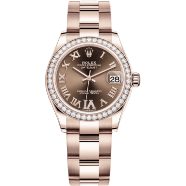 Datejust 31 Rose Gold / Diamond / Chocolate - Roman / Oyster