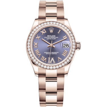 Datejust 31 Rose Gold / Diamond / Aubergine - Roman / Oyster