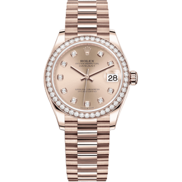 Datejust 31 Rose Gold / Diamond / Rose - Diamond / President