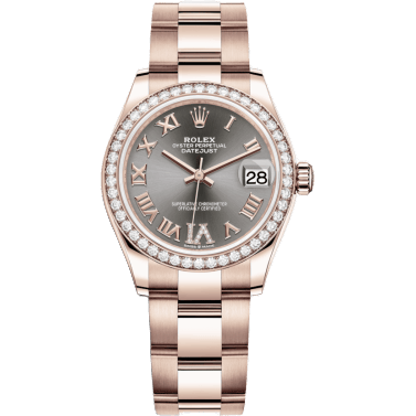 Datejust 31 Rose Gold / Diamond / Grey - Roman / Oyster