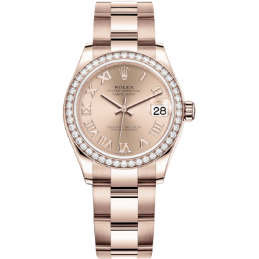 Datejust 31 Rose Gold / Diamond / Rose - Roman / Oyster