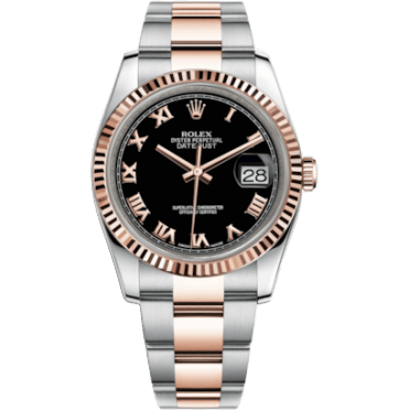 Datejust 36 Rolesor Everose Fluted / Oyster / Black Roman