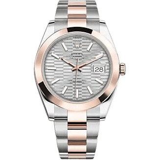 Datejust 41 Rolesor Everose - Smooth / Oyster / Silver - Fluted